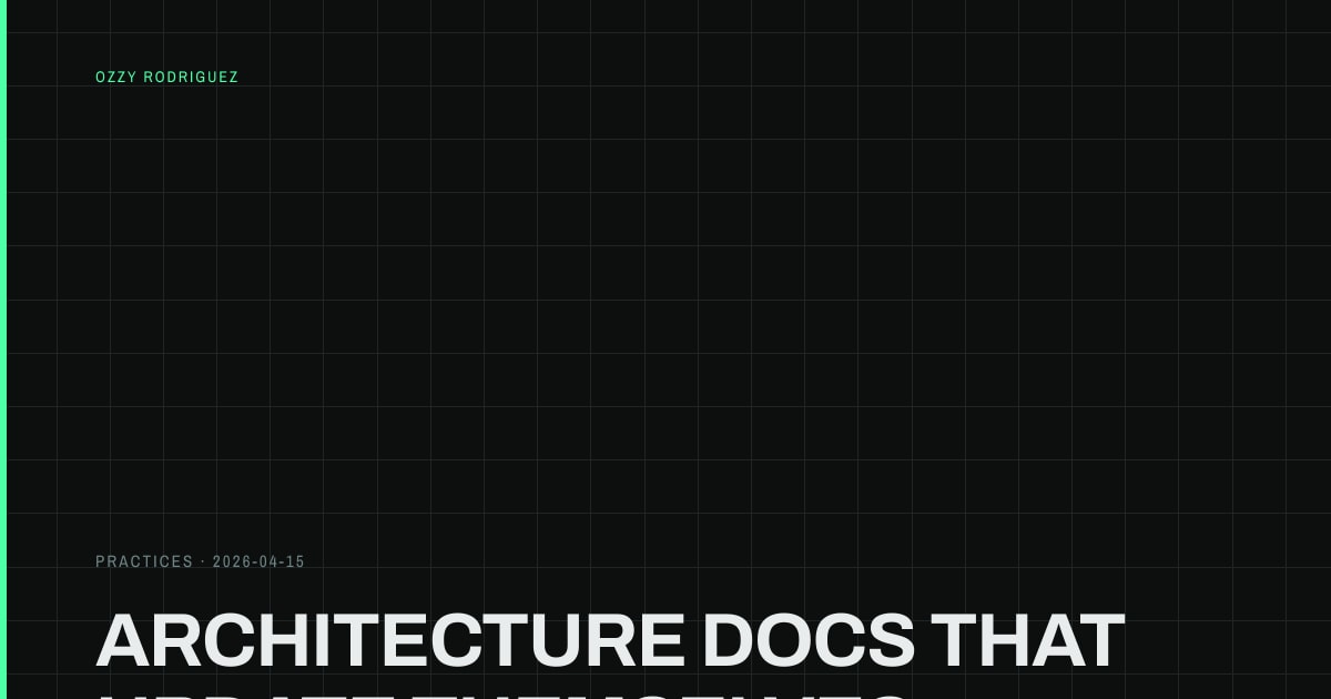 Architecture docs that update themselves | Ozzy Rodriguez